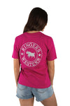 Ringers Western Signature Bull Women's Loose T-Shirt - Magenta/Silver