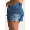 Ringers Western Women's Jessie Mid Rise Ripped Denim Short - True Blue