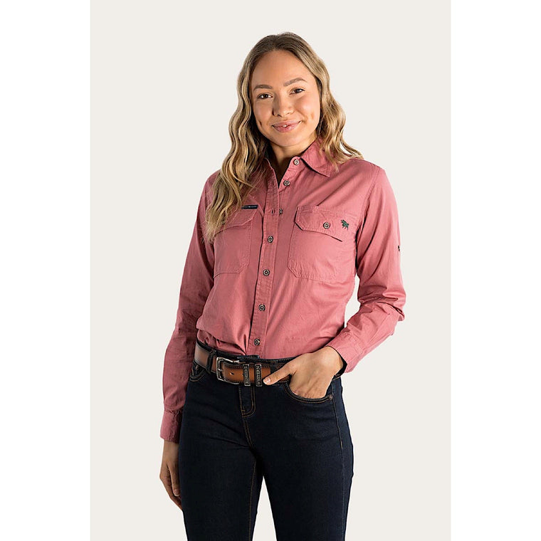 Ringers Western Pentecost River Women's Full Button Work Shirt - Dusty Rose