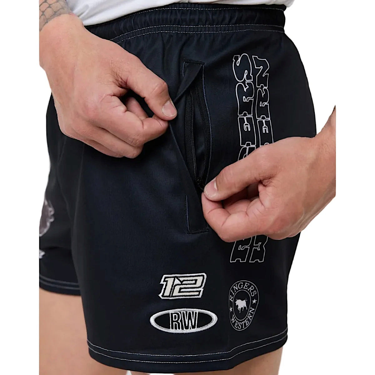 Ringers Western Unisex Dust Devil Unisex Footy Shorts - Black