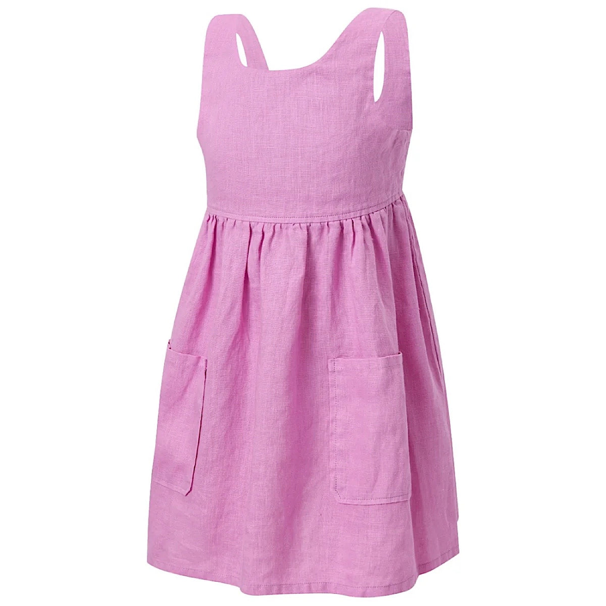 Pilbara Girls Linen Sun Dress - Crocus