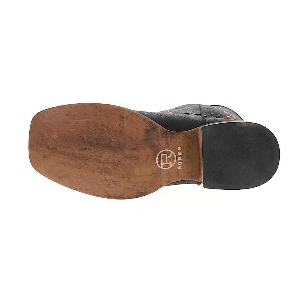 Roper Women’s Loretta Embroidered Wide Square Toe Western Boot - Black