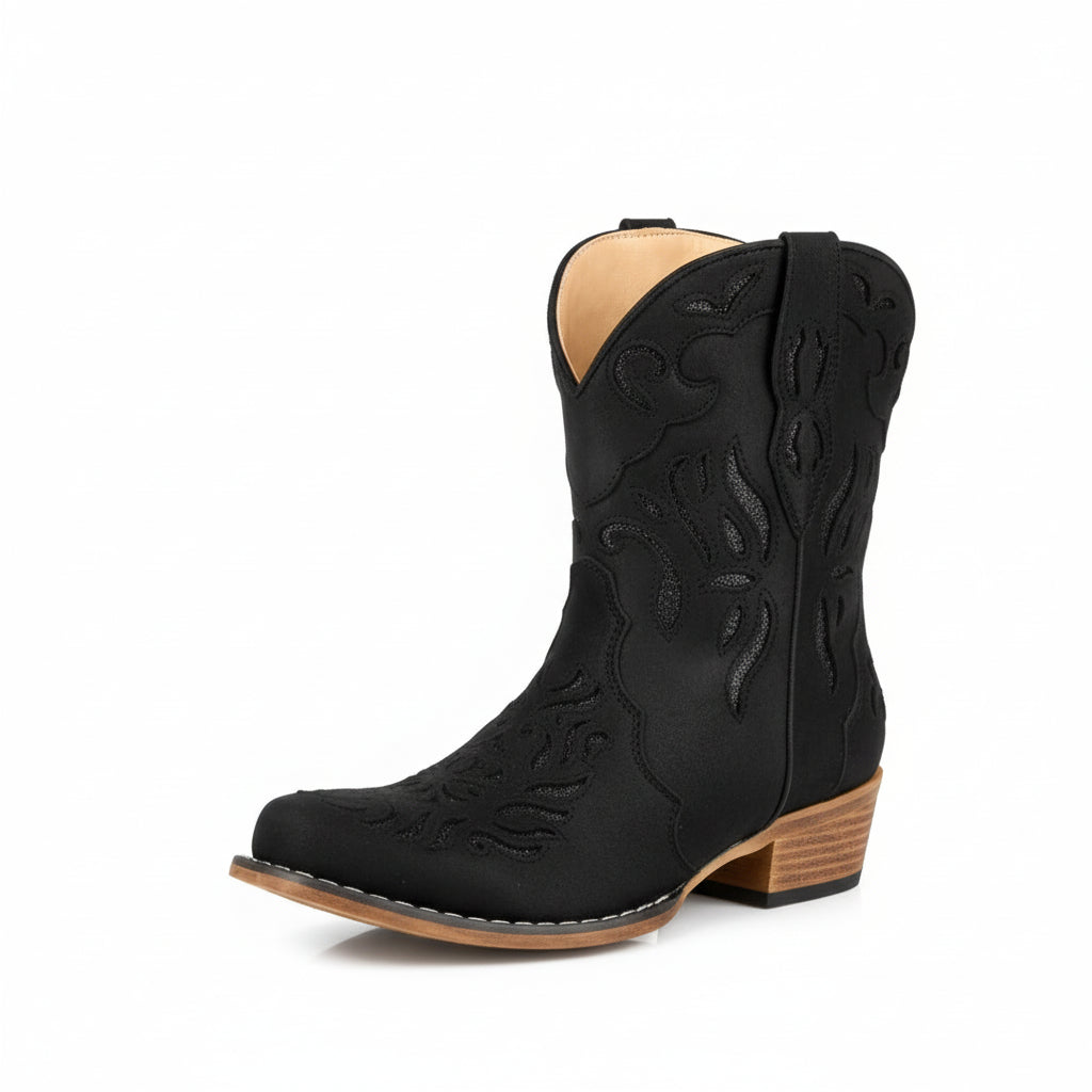 Roper Women's Riley Glitz Shortie Western Boot - Black / Glitter