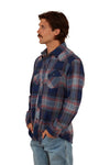 Ringers Western Cooma Mens Flanno Semi Fitted Shirt - Navy/Red