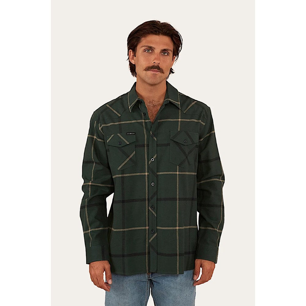 Ringers Western Cooma Mens Flanno Semi Fitted Shirt - Pine