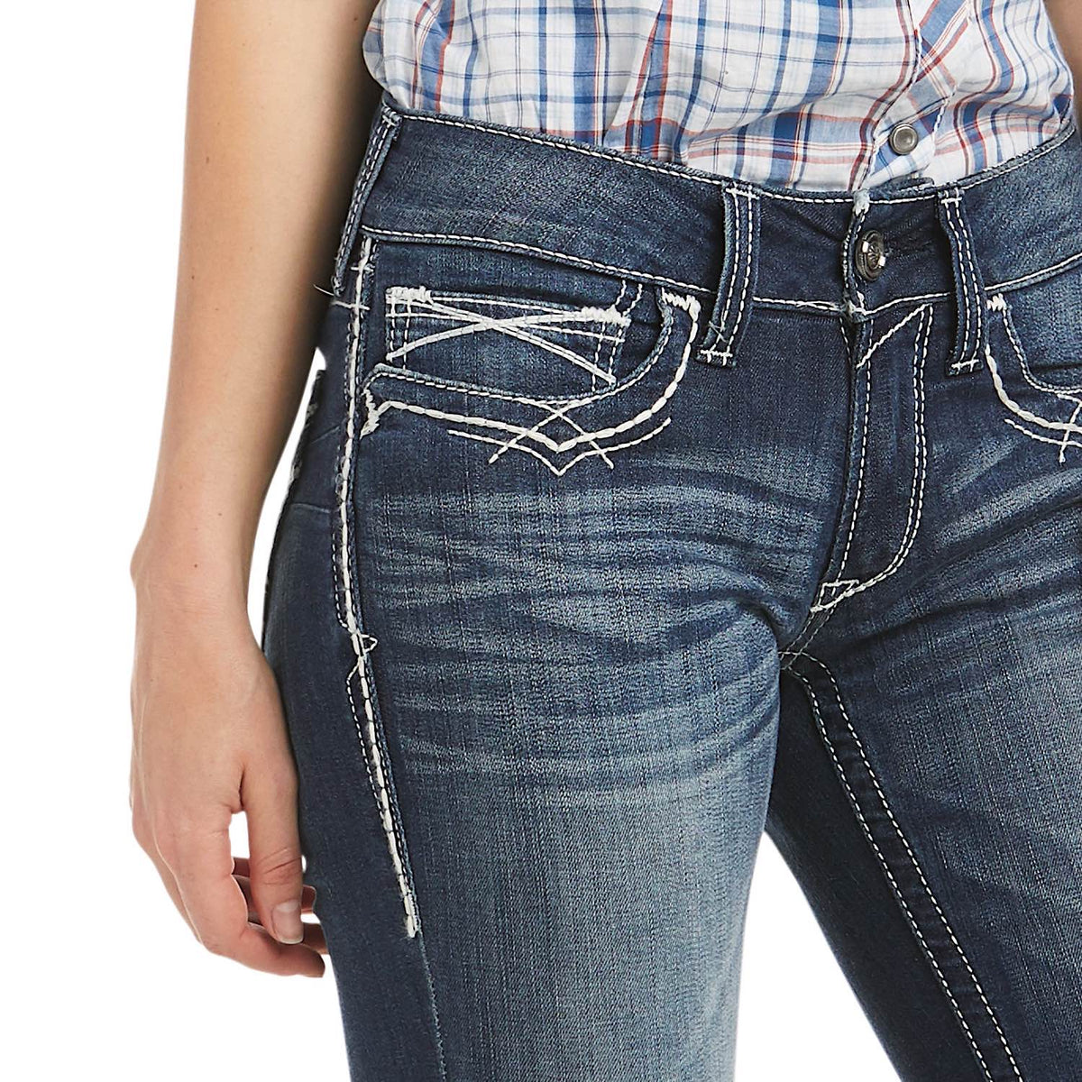 Ariat Women's R.E.A.L Mid Rise Boot Cut Jean Entwined Marine