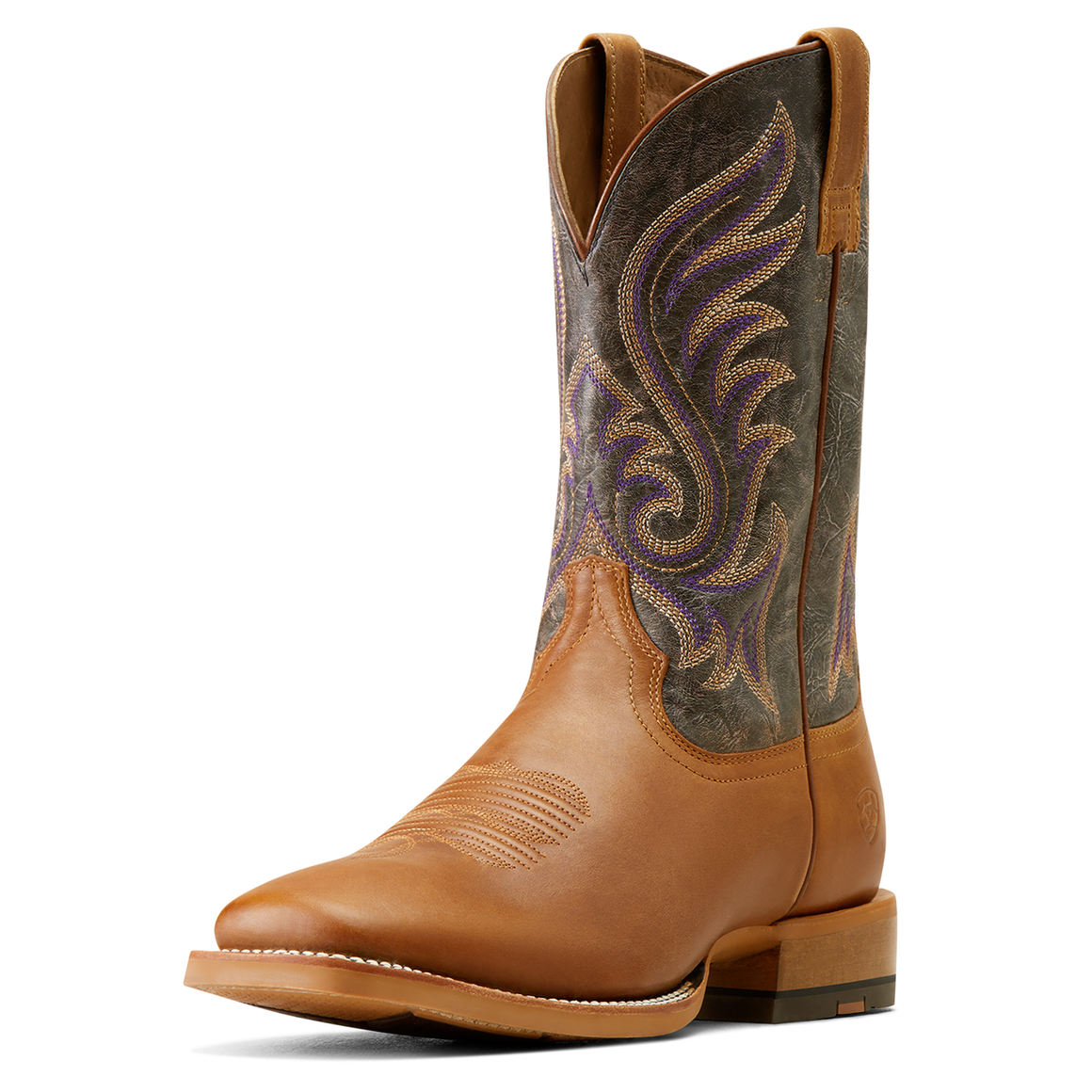 Ariat Men's Cattle Call Rodeo Boot - Tan/Smokey Purple