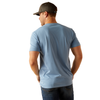 Ariat Men's Retro Hex Stripe SS T-Shirt - Light Blue Heather