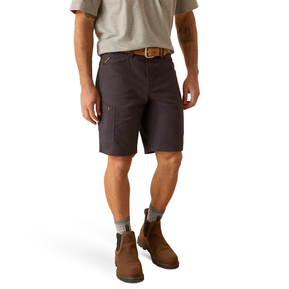 Ariat Men's Rebar DuraStretch Made Tough Shorts - Charcoal