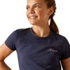 Ariat Girl's Pretty Shield Short Sleeve T-Shirt - Navy Eclipse