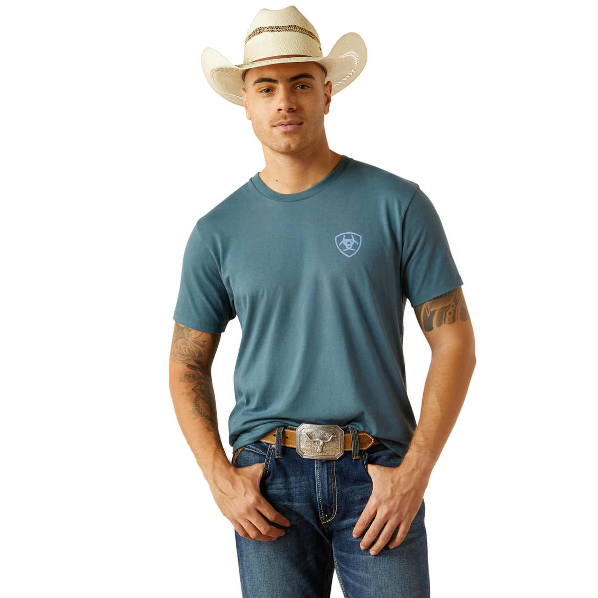Ariat Men's Puebla Serape T-Shirt - Lagoon Green
