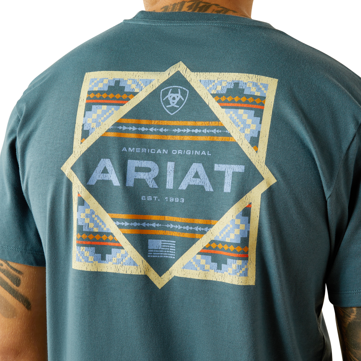 Ariat Men's Puebla Serape T-Shirt - Lagoon Green