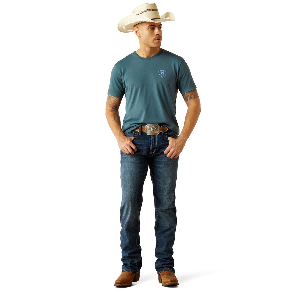 Ariat Men's Puebla Serape T-Shirt - Lagoon Green