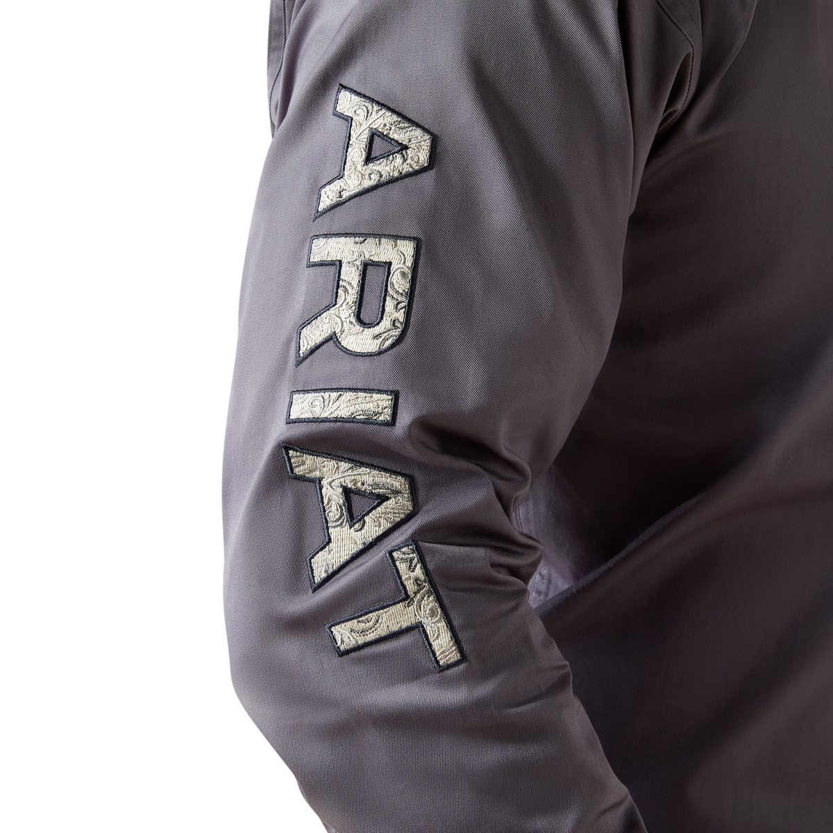 Ariat Men’s Team Logo Twill Shirt - Grey / White