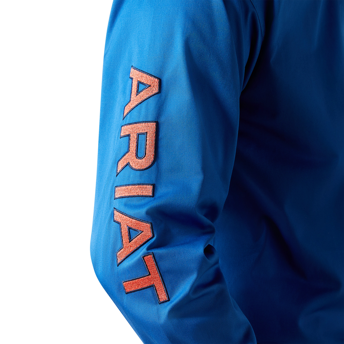 Ariat Men’s Team Logo Twill Classic Fit Shirt - Blue/Orange