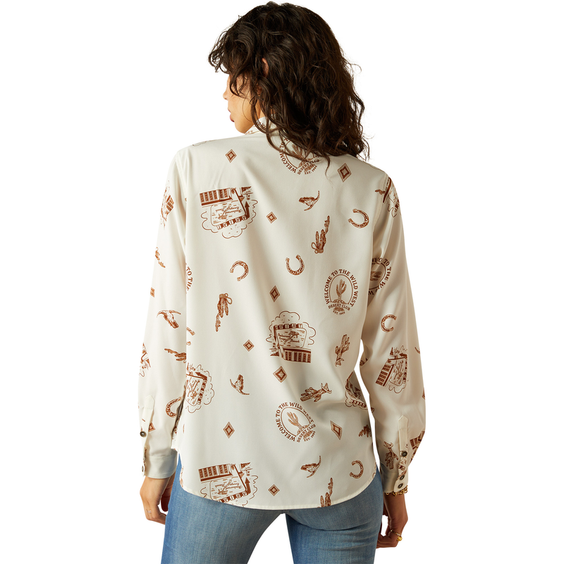 Ariat Women’s Homestyle Button Up Shirt - Road Trip Print
