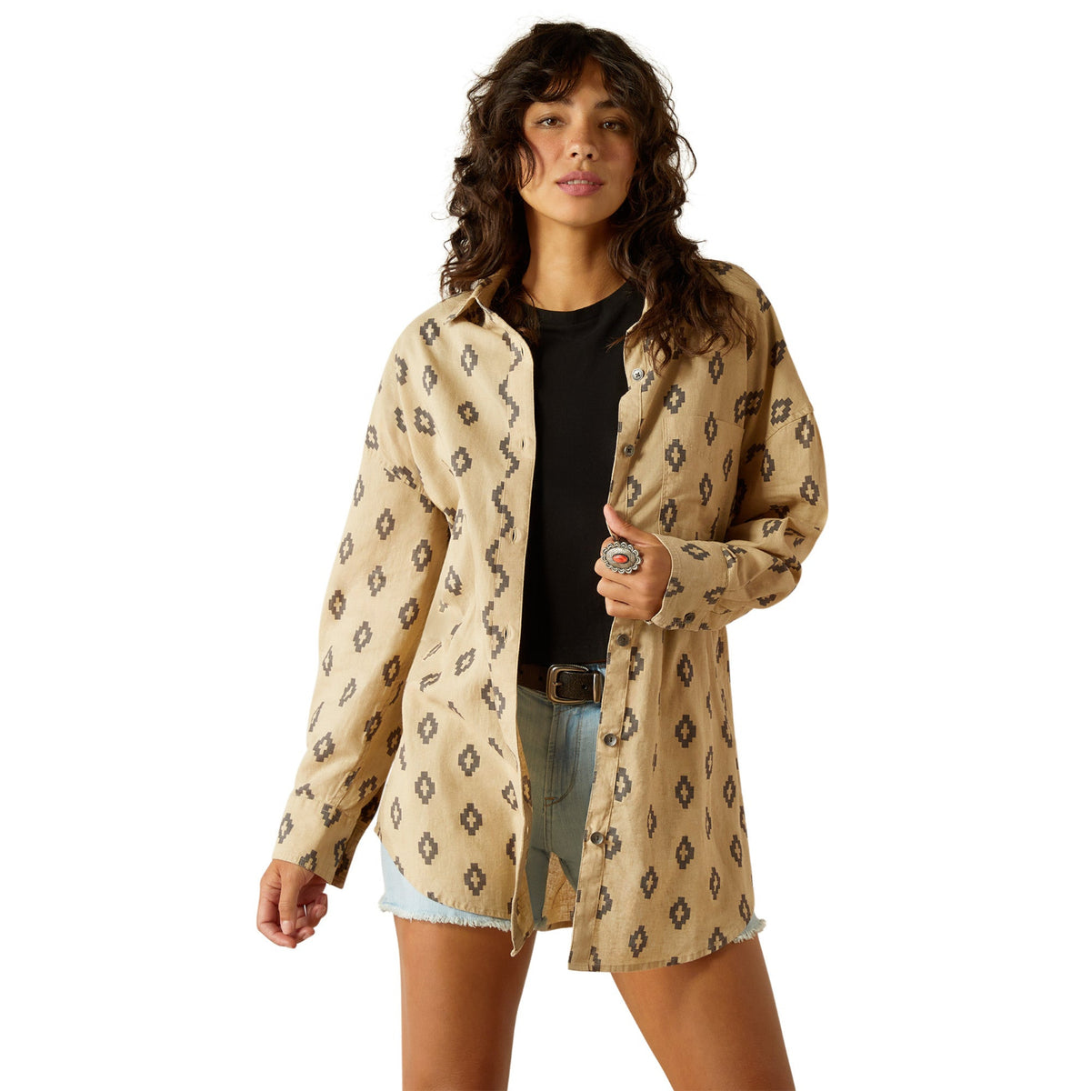 Ariat Women's Poppy Summer Overshirt Shirt - Isela Southwest Print