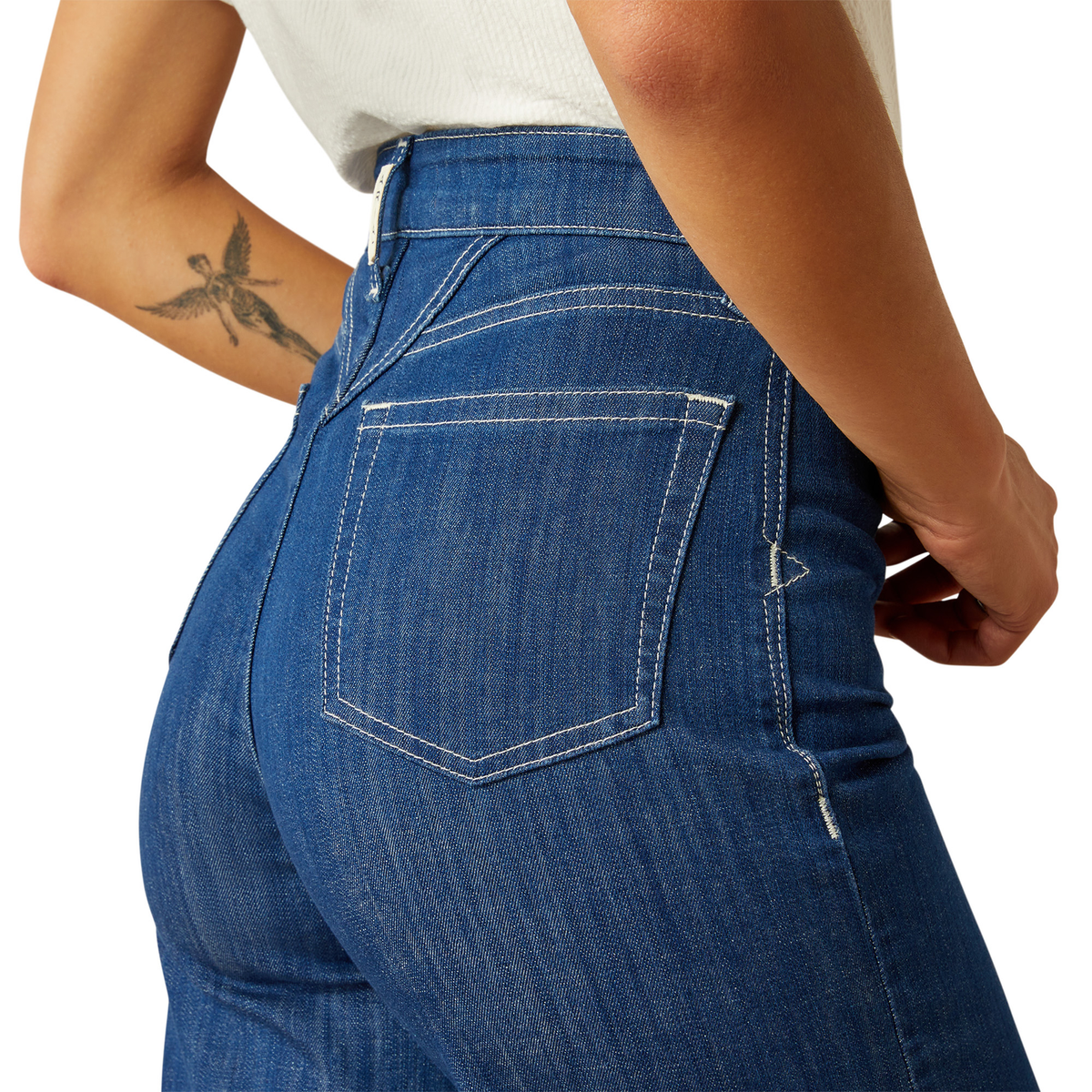 Ariat Women’s Ultra High Rise Westie Yoke Wide Leg Jeans Rinse Wash