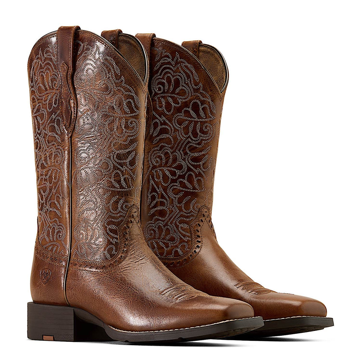 Ariat Women’s Round Up Remuda Wide Square Toe Western Boot - Aged Tan