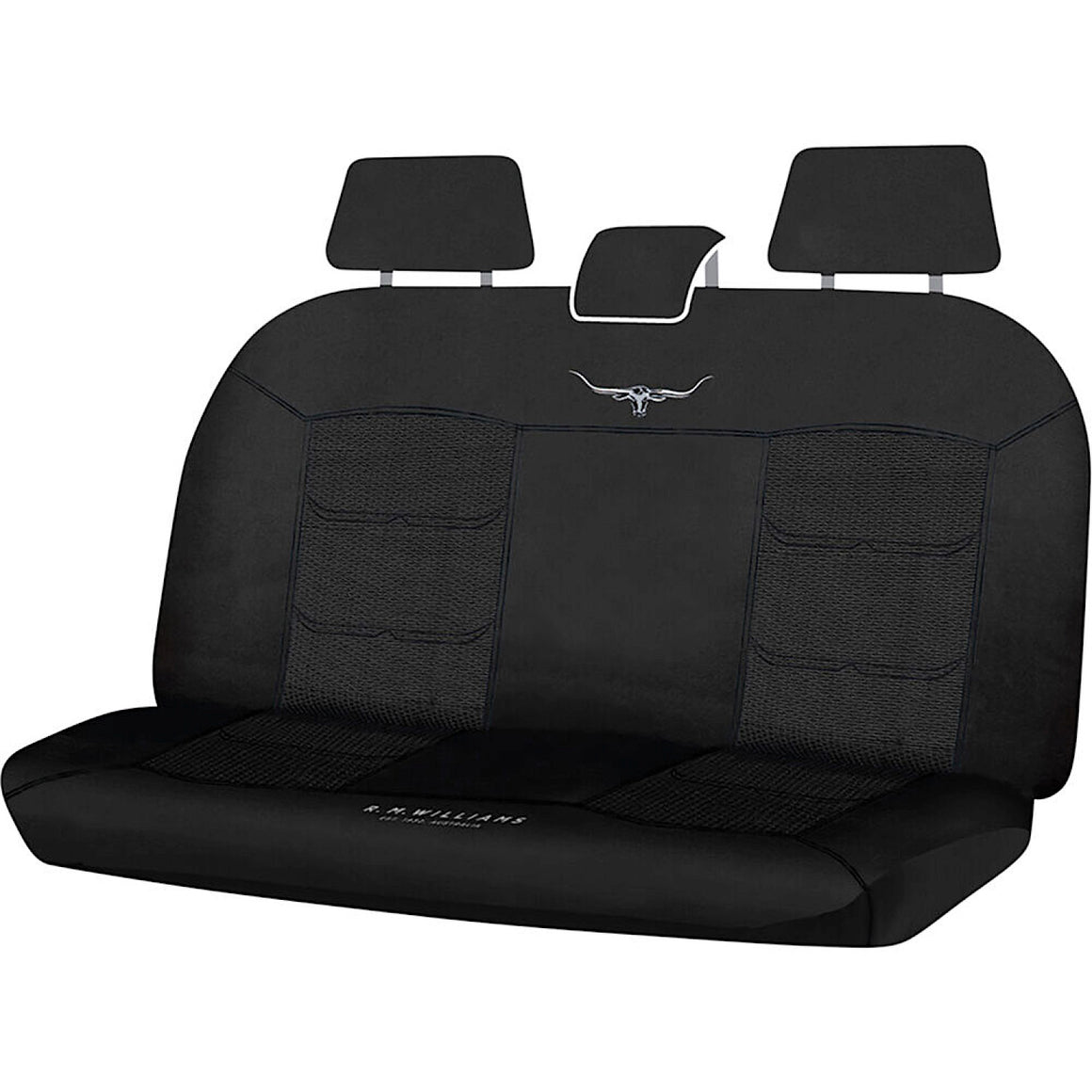 R.M.Williams Woven Jacquard Rear Seat Covers Black Size 06