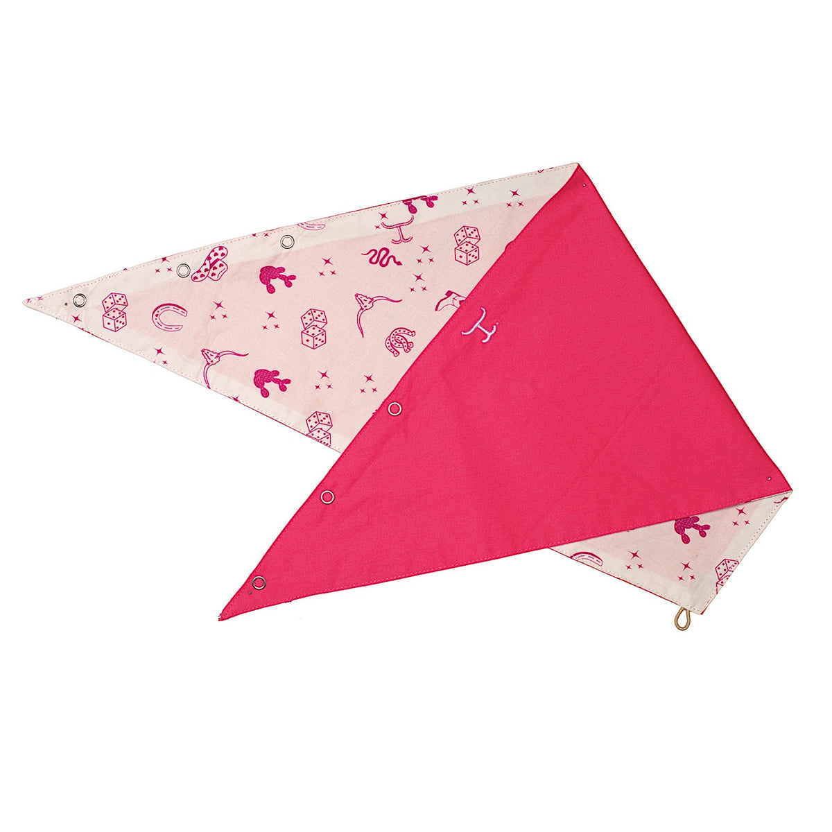 Just Country Carlee Double Sided Scarf - Hot Pink/Cream & Fuchsia Western Print