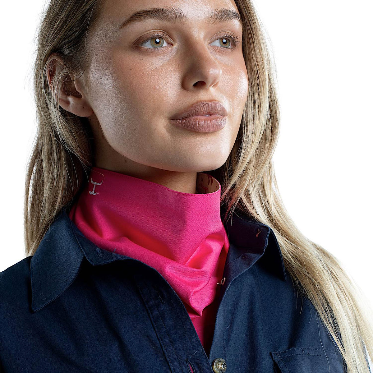 Just Country Carlee Double Sided Scarf - Hot Pink/Cream & Fuchsia Western Print