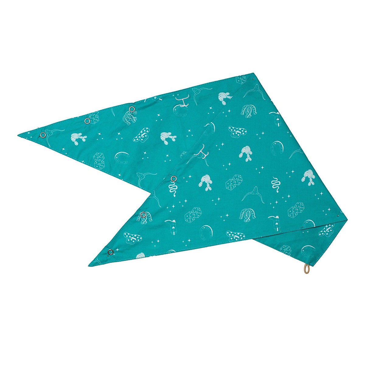 Just Country Carlee Double Sided Scarf - Turquoise & White Western Print
