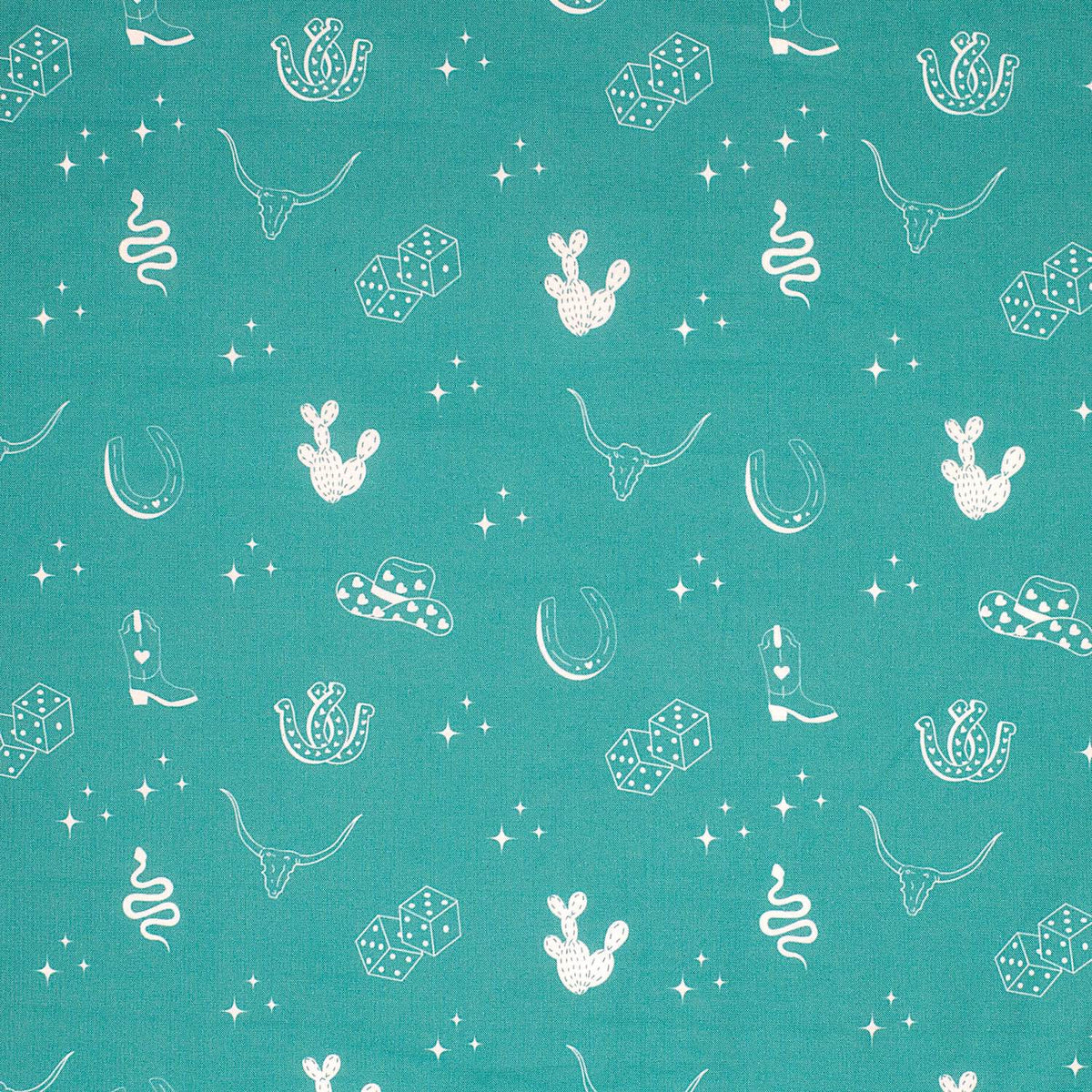 Just Country Carlee Double Sided Scarf - Turquoise & White Western Print