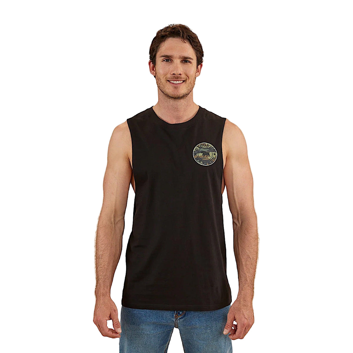 Ringers Western Signature Bull Men’s Muscle Tank - Black/Camo