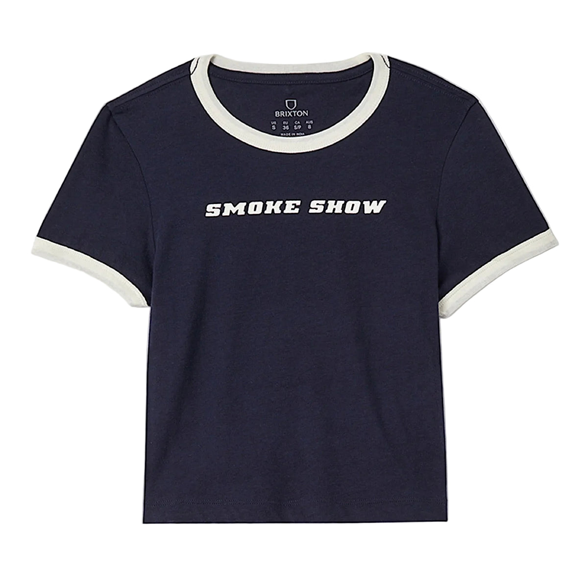 Brixton Women's Smoke Show Baby Tee - Washed Navy/Whitecap