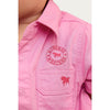 Ringers Western Babies Short Sleeve Work Shirt Romper - Pastel Pink