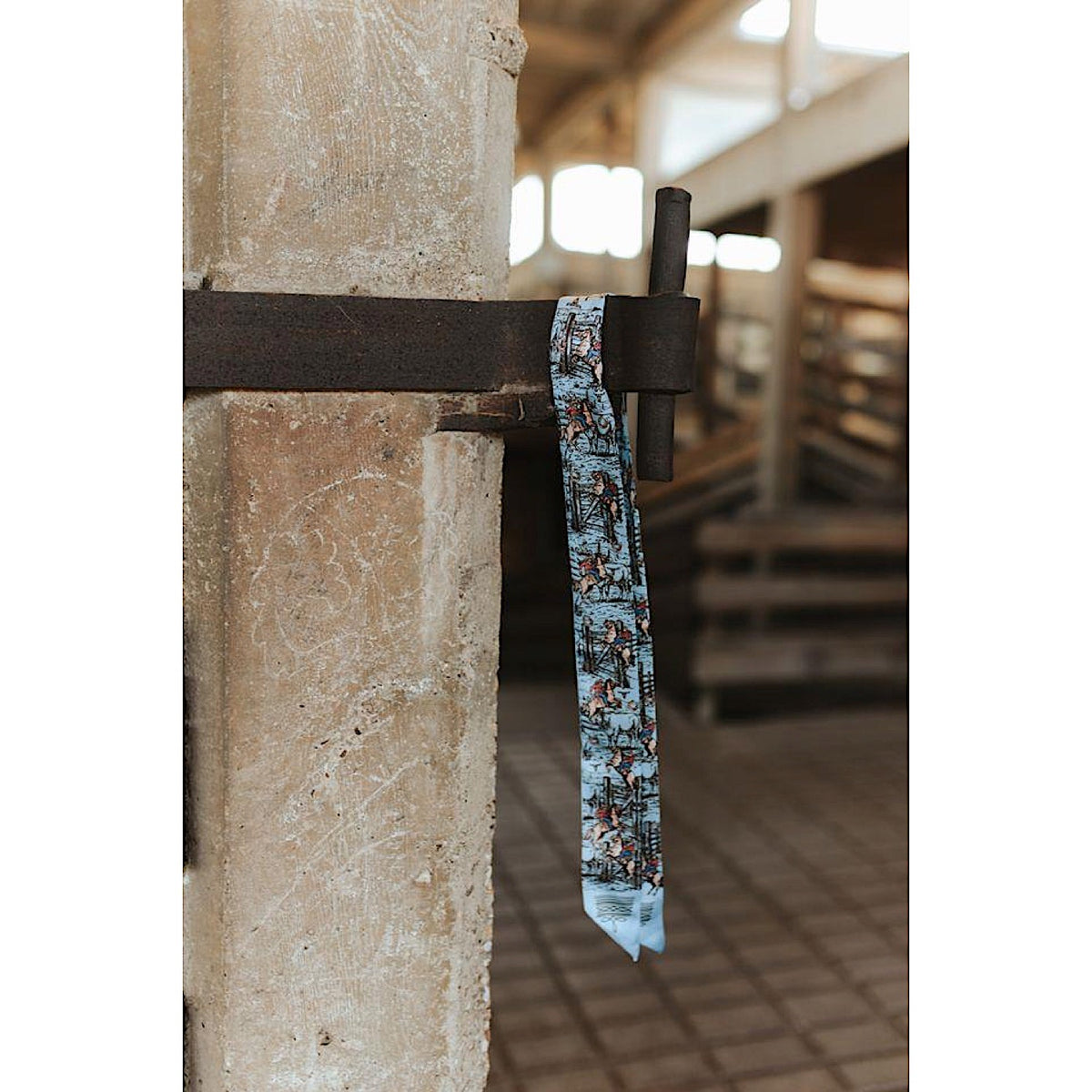 Lucky & Blessed Silk Twilly Scarf - Blue Boot