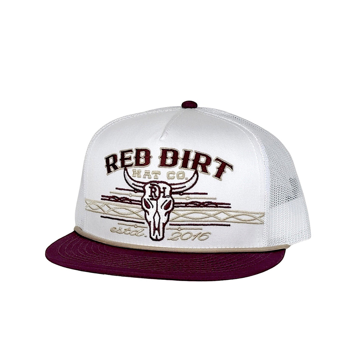 Red Dirt Hat Co Spirit Cap - White/Burgundy