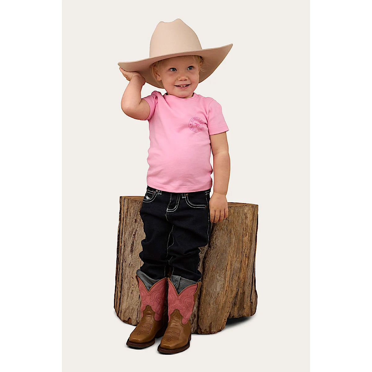 Ringers Western Babies Signature Bull T-Shirt - Pastel Pink/Candy