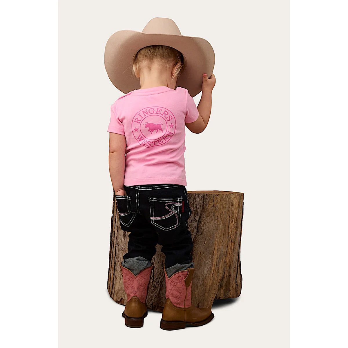 Ringers Western Babies Signature Bull T-Shirt - Pastel Pink/Candy