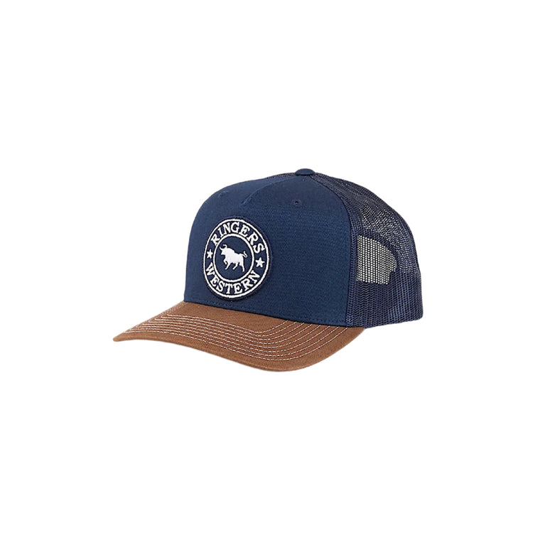 Ringers Western Signature Bull Trucker Cap - Navy/Chocolate