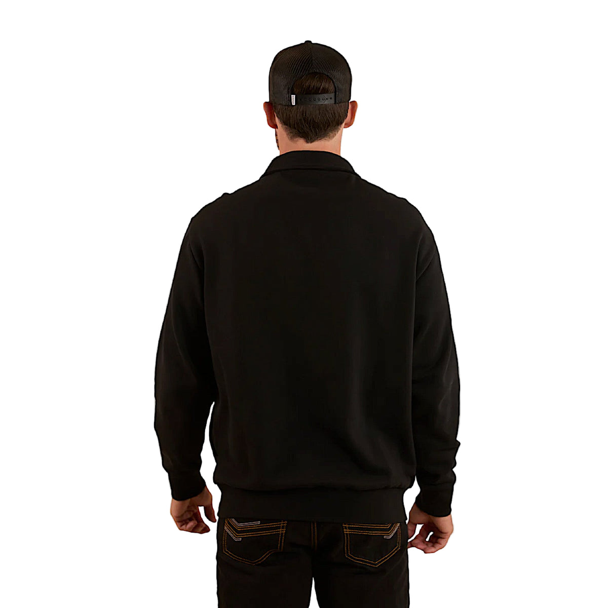 Ringers Western Men's Strand 1/4 Zip Crew - Black