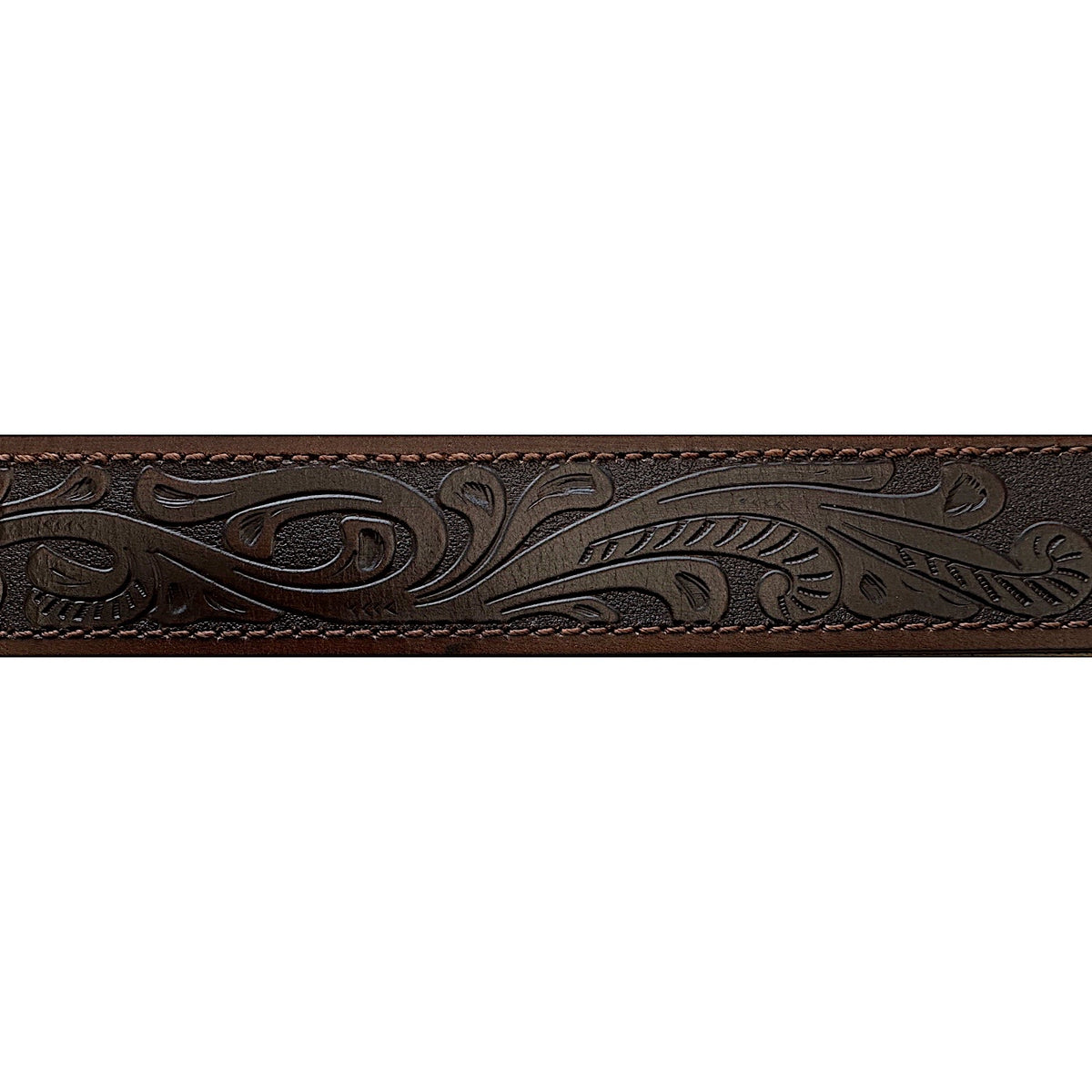 Pilbara Western Tooled Leather Belt - Rodeo Buckle