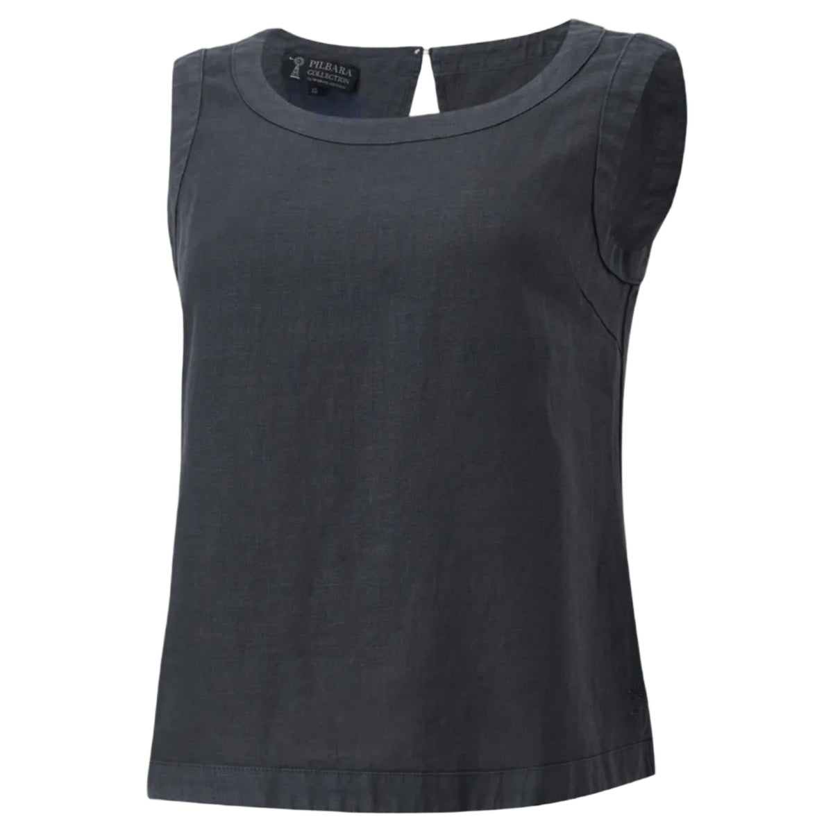 Pilbara Women's Gabriella Linen Singlet - Charcoal