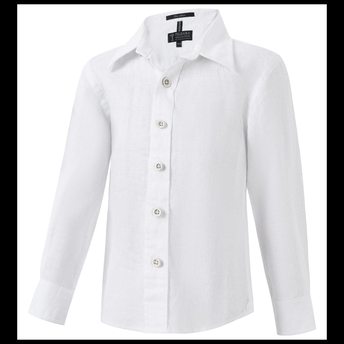 Pilbara Kid's Linen Shirt - White