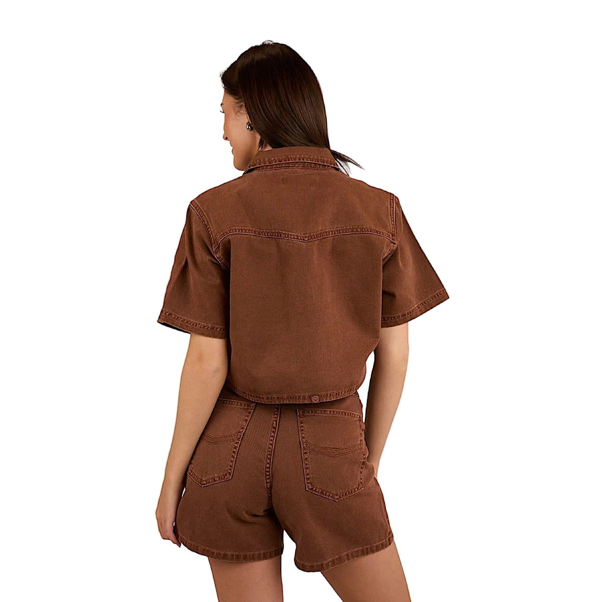 Ringers Western Women’s Iris Denim Top - Saddle Brown