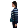 Thomas Cook Womens Indigo Viscose Stripe Knit Jumper Navy/Green