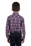 Thomas Cook Boys Colby Long Sleeve Shirt Navy/Red