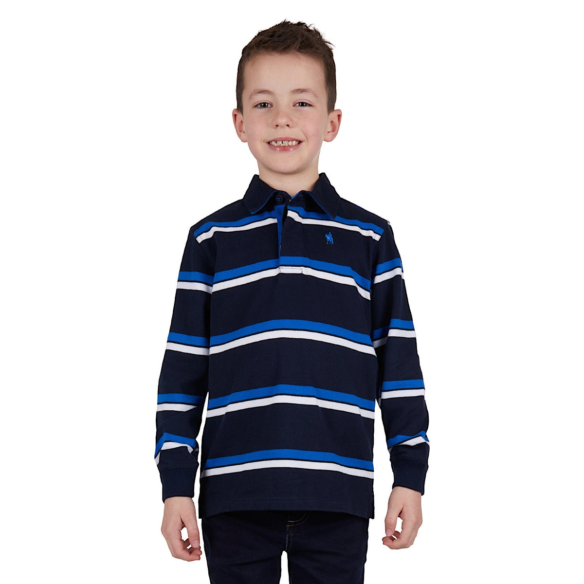 Thomas Cook Boys Pioneer Stripe Rugby Navy/Royal