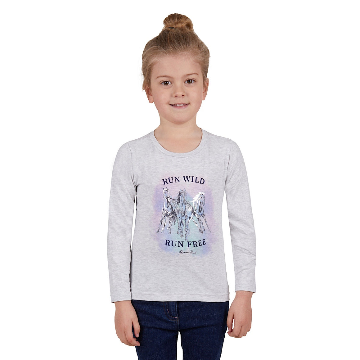 Thomas Cook Girls Tilly Long Sleeve Tee White Marle