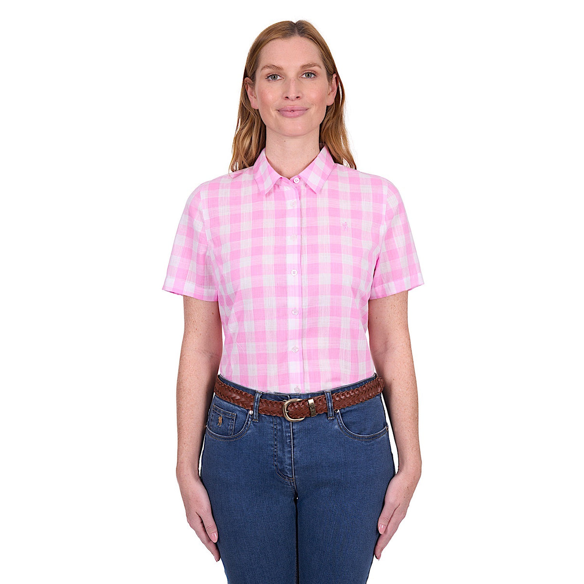 Thomas Cook Women’s Eliza Short Sleeve Shirt - Pink/White