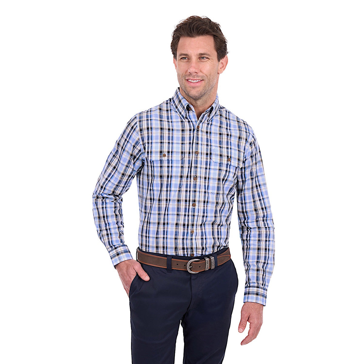 Thomas Cook Men's Roman Shirt - Light Blue / Black