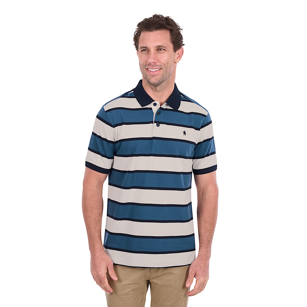 Thomas Cook Men's Martin Polo - Off White / Washed Blue