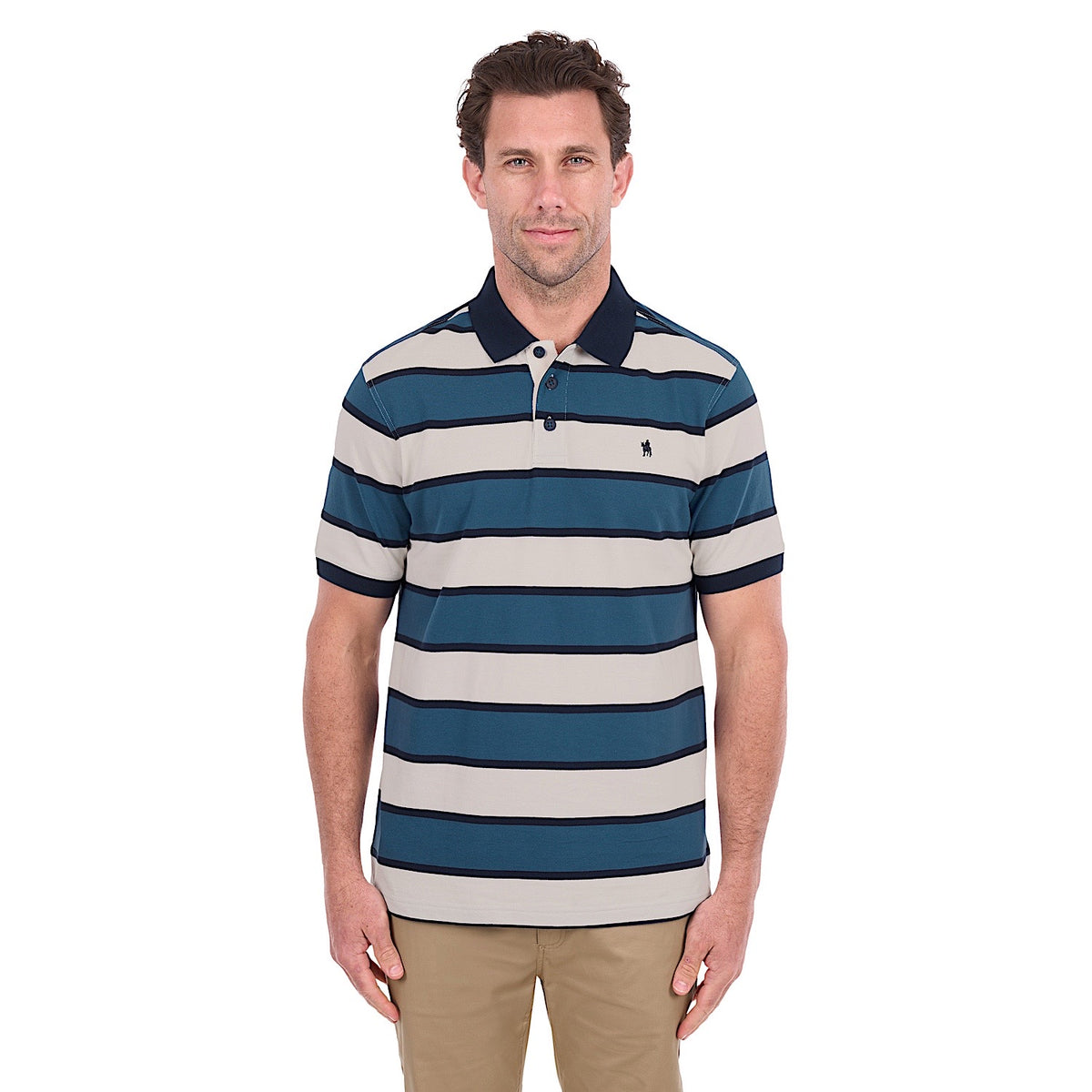 Thomas Cook Men's Martin Polo - Off White / Washed Blue