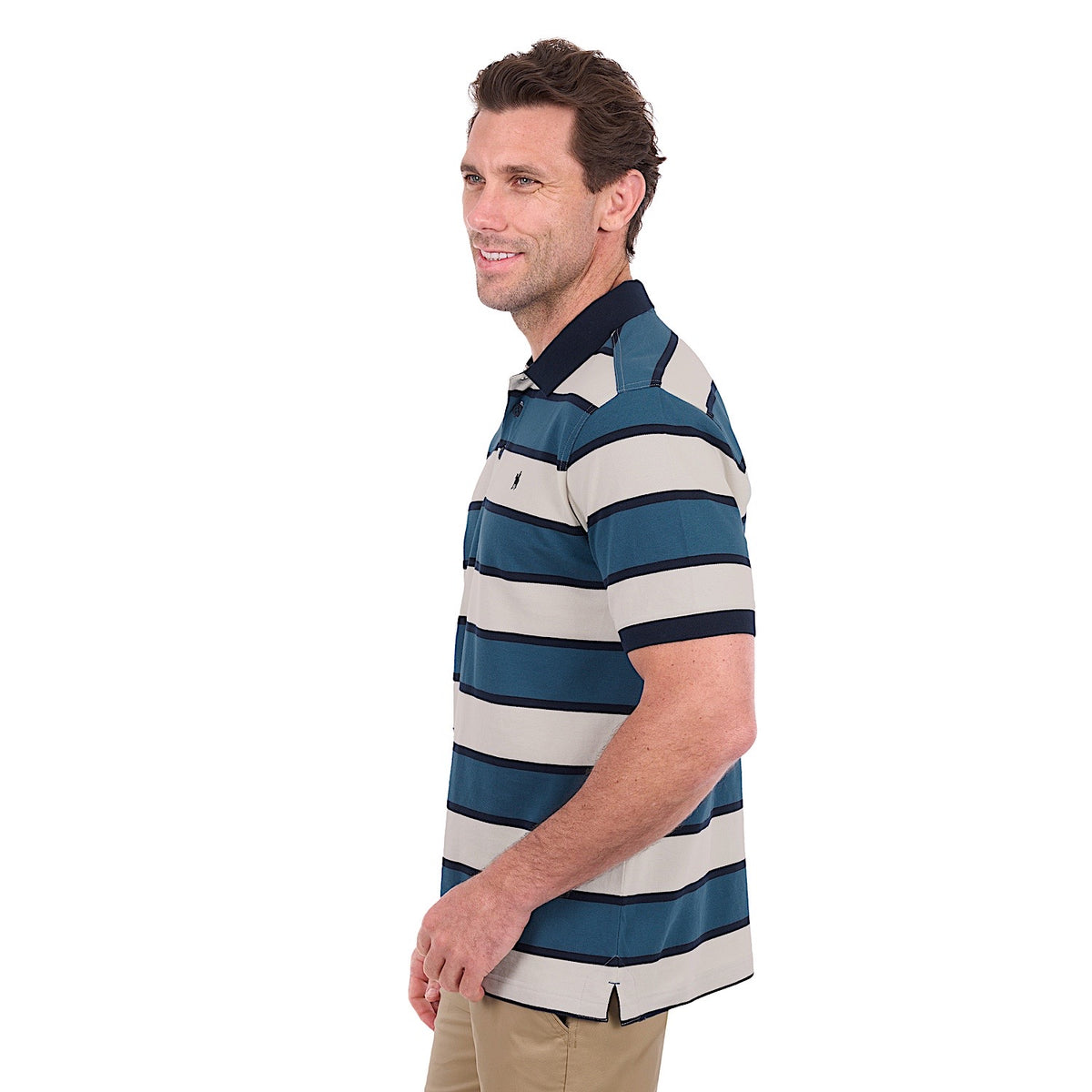Thomas Cook Men's Martin Polo - Off White / Washed Blue